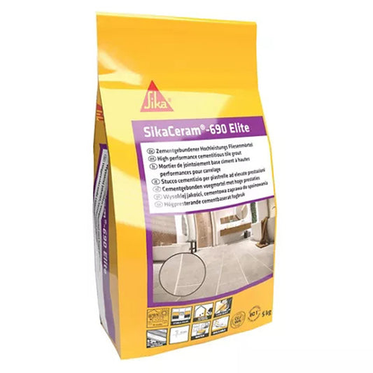 White SikaCeram®-690 Elite 5 kg Tile Grout